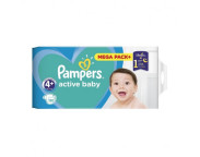 Pampers Scutece Active Baby, Marimea 4+ Maxi Plus, 120 bucati
