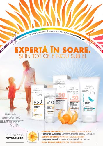 Gerovital H3 Derma+ SUN are grija de sanatatea si frumusetea pielii tale