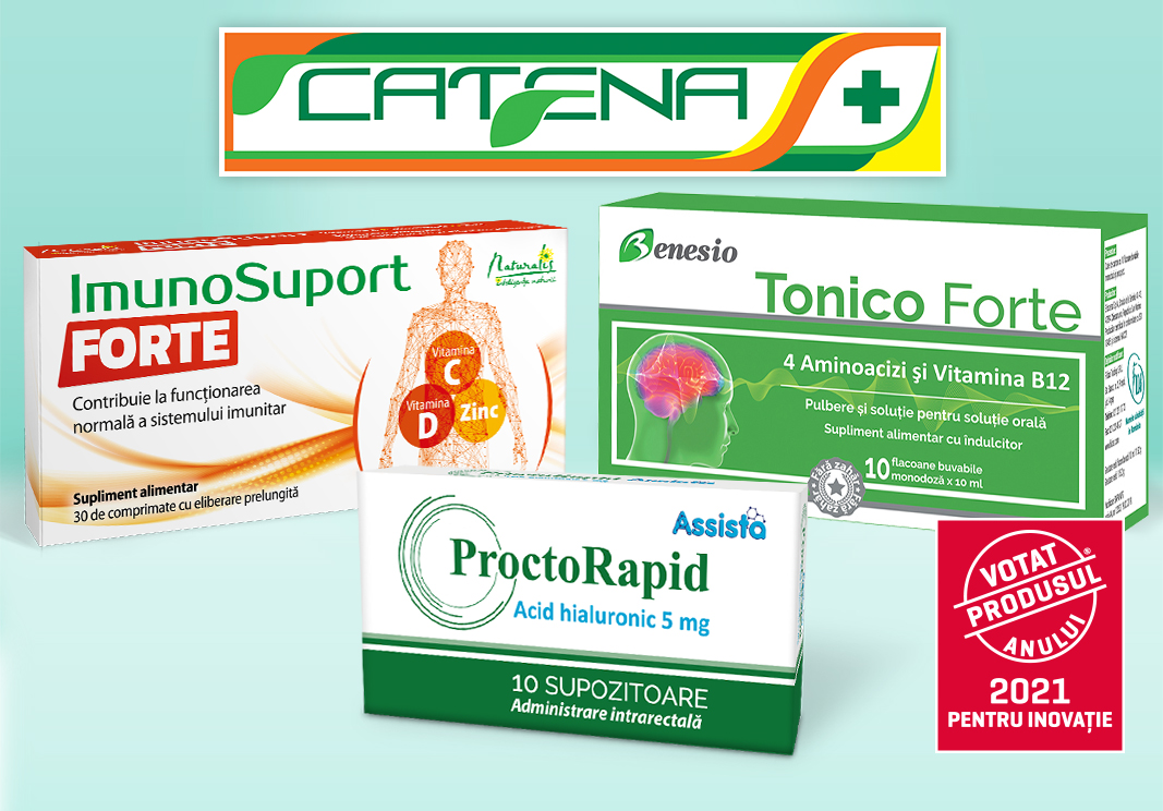 Trei produse aflate in portofoliul exclusiv Catena si-au adjudecat titlul „Votat Produsul Anului®” 2021