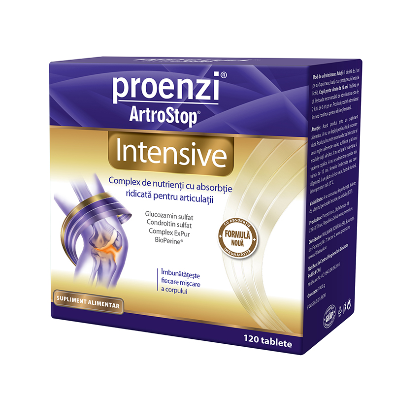 Proenzi ArtroStop Intensive - Produs inovator cu absorbtie imbunatatita pentru nutritia articulatiilor