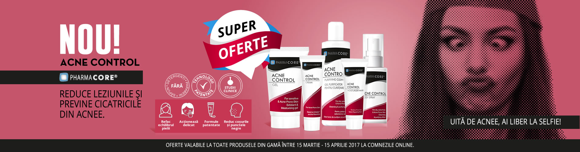 Descopera Pharmacore Acne Control, o noua gama revolutionara in tratarea acneei!