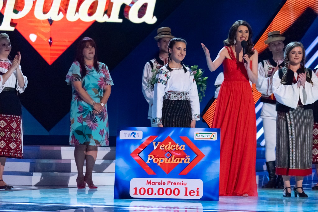 Castigatoarea emisiunii „Vedeta populara”, de la TVR 1, premiata cu 100.000 de lei de Catena
