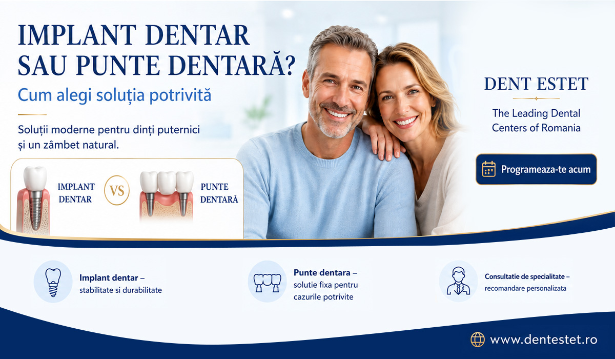 (P) Implant dentar sau punte dentara? Cum alegi solutia potrivita