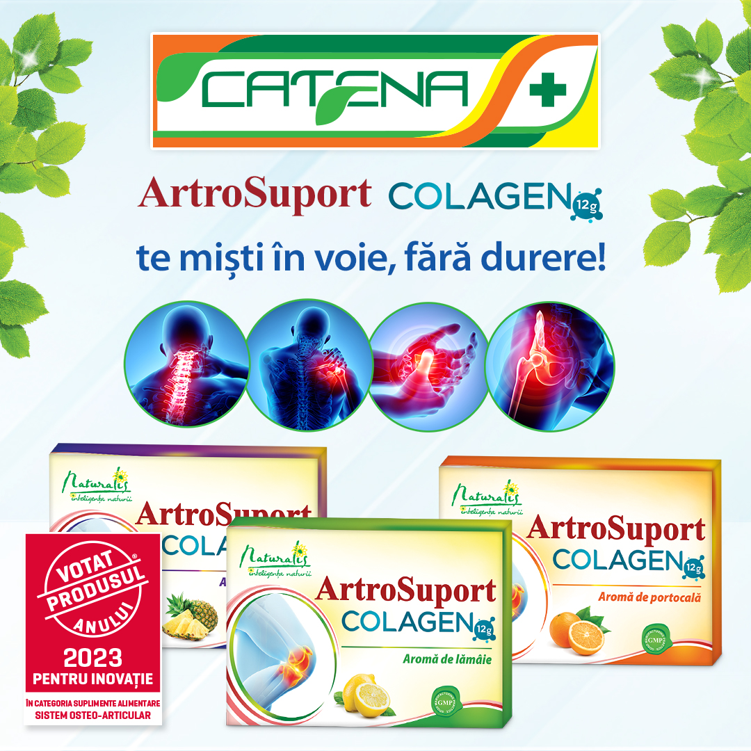 Gama Naturalis Artrosuport Colagen, castigatoare a competitiei “Votat Produsul Anului 2023”, la categoria Sistem osteo-articular