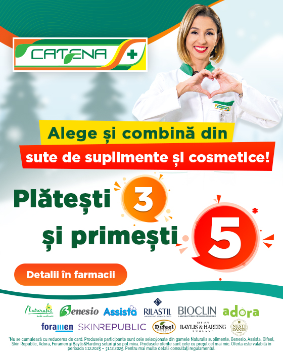 In Decembrie daruiesti mai mult si platesti mai putin! Alege 5 produse si platesti doar 3!