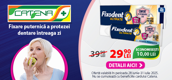 Fixare puternica a protezei dentare intreaga zi cu Fixodent