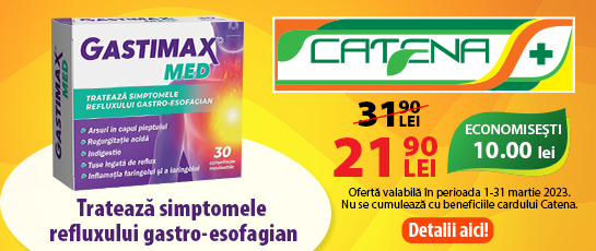 Amelioreaza simptomele de reflux gastro-esofagian cu Gastimax Med 