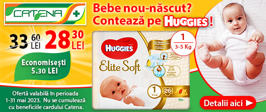 Bebe nou-nascut? Conteaza pe Huggies! 
