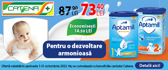 Laptele formula Aptamil Nutri-Biotik 1+ si 2+, pentru o dezvoltare sanatoasa