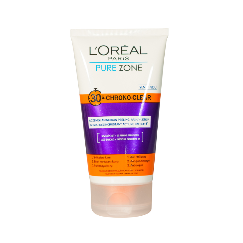 L'oreal Pure Zone Chrono Scrub - Exfoliant pentru ten acneic, 150ml