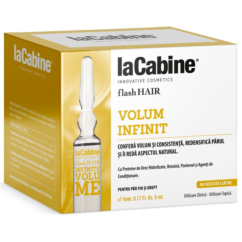 LA CABINE flash hair INFINITE VOLUME fiole pentru par 7x5 ml 