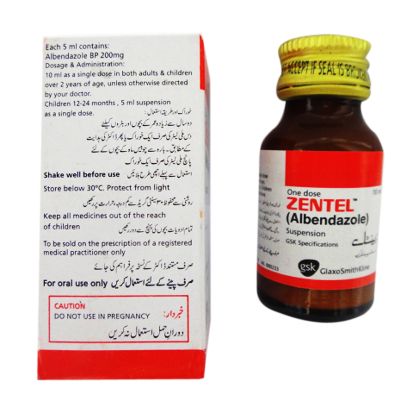 ZENTEL 0,4 g/10 ml SUSP. ORALA — Lista Medicamentelor Mediately