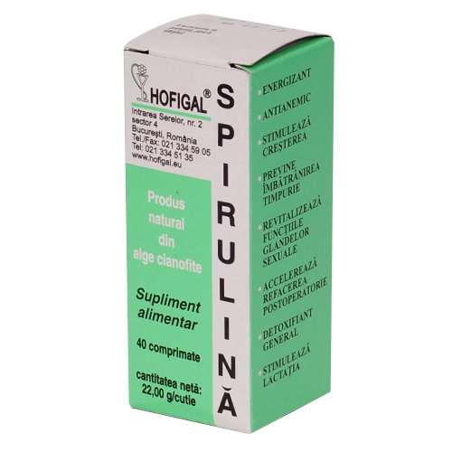 HOFIGAL Spirulina 1000mg, 40 comprimate