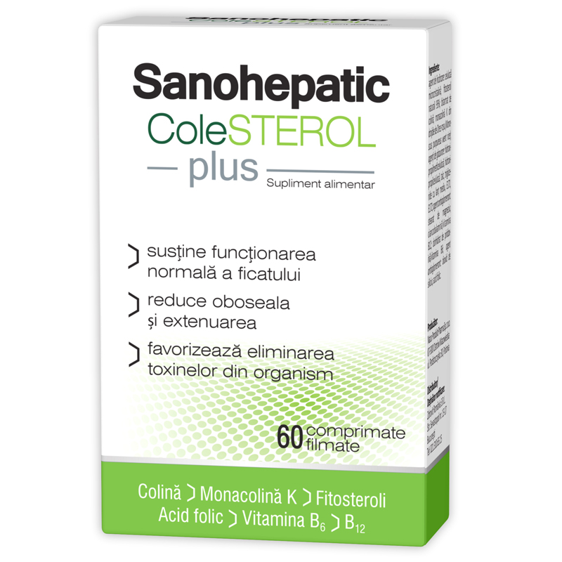 Sanohepatic colesterol Plus X 60 comprimate filmate