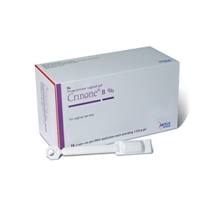 Crinone 80 mg / g x 6 aplicatoare doza unica gel vag.