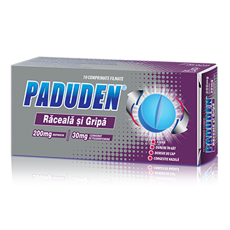 Paduden Raceala si Gripa 200 mg/30 mg x 10 comprimate filmate