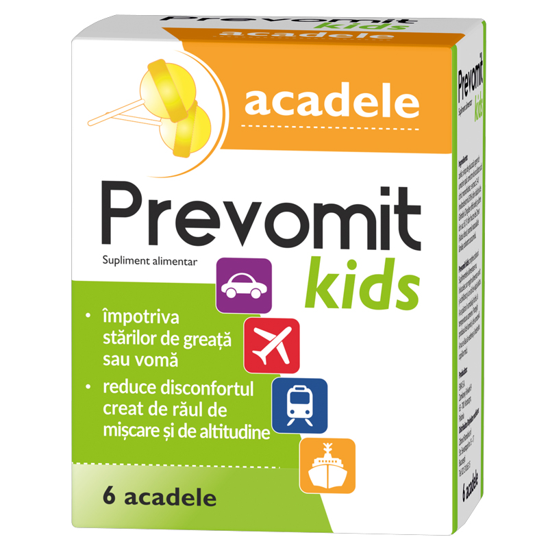 Prevomit kids 3 ani+ X 6 acadele aroma lamaie