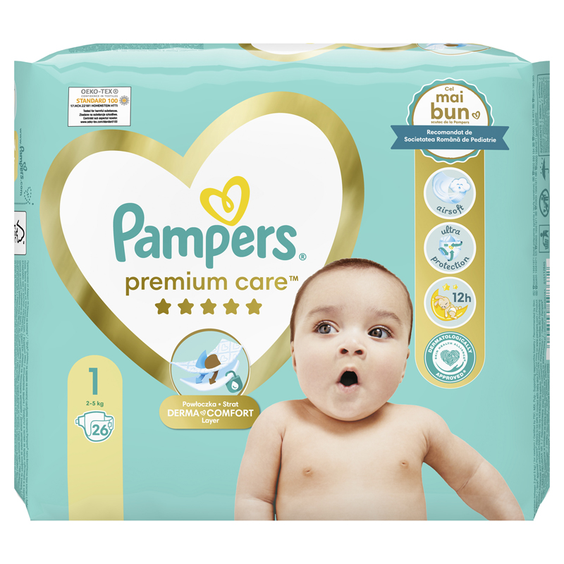 Pampers nr.1 Premium Care 2-5kg X 26 bucati