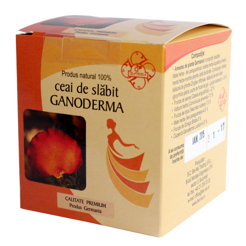 Ceai de slabit cu Ganoderma - Ameddson, 20 pliculete (Adjuvante in cura de slabire) - marcelpavel.ro