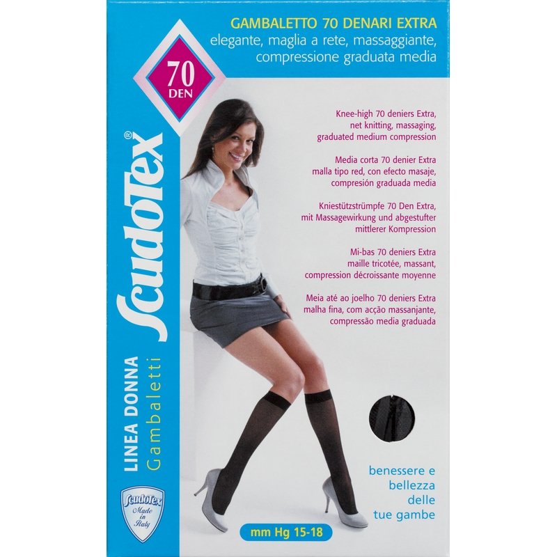 Ciorapi compresivi pana la genunchi  Scudotex - XL, Nero