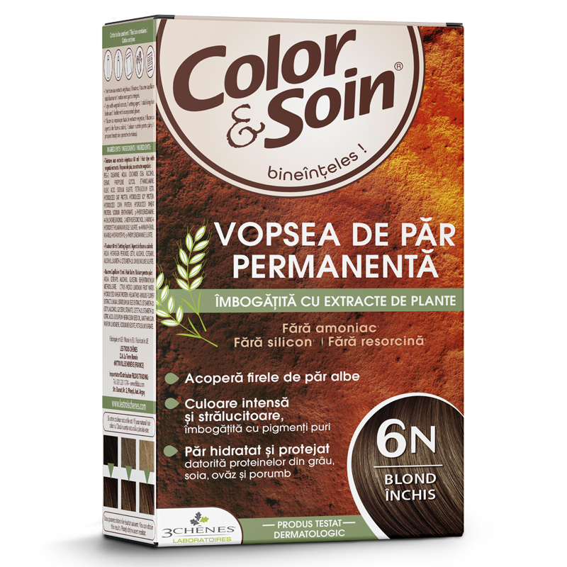 Vopsea de par blond inchis 6N, Color&Soin