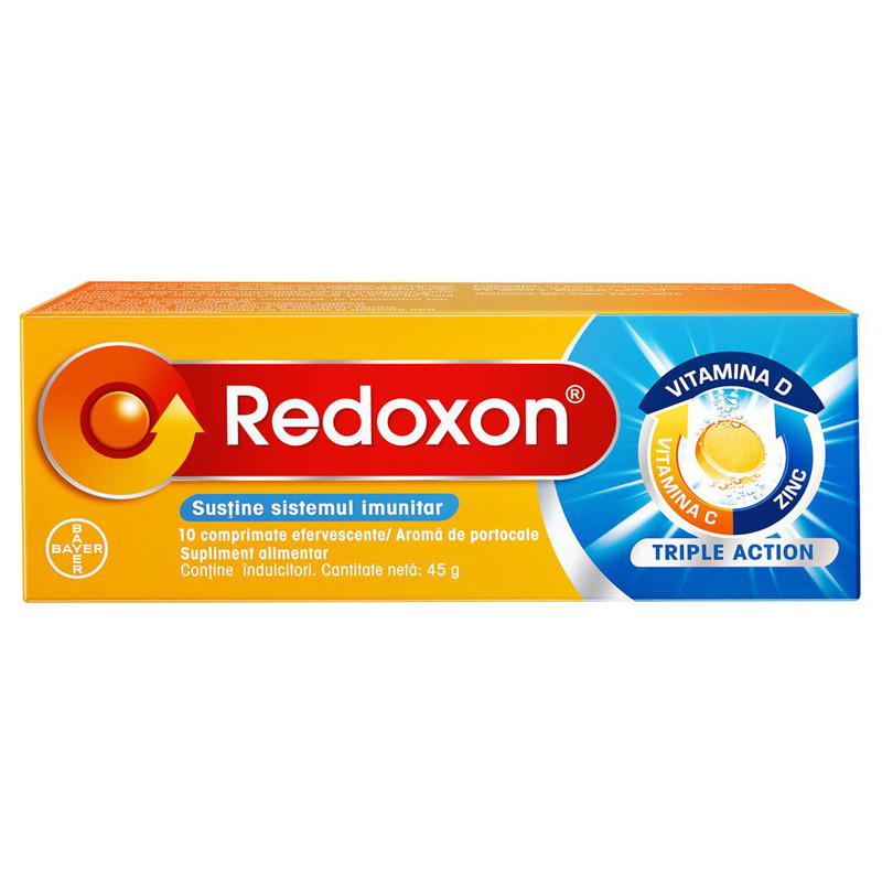 Redoxon Triple Action X 10 comprimate efervescente