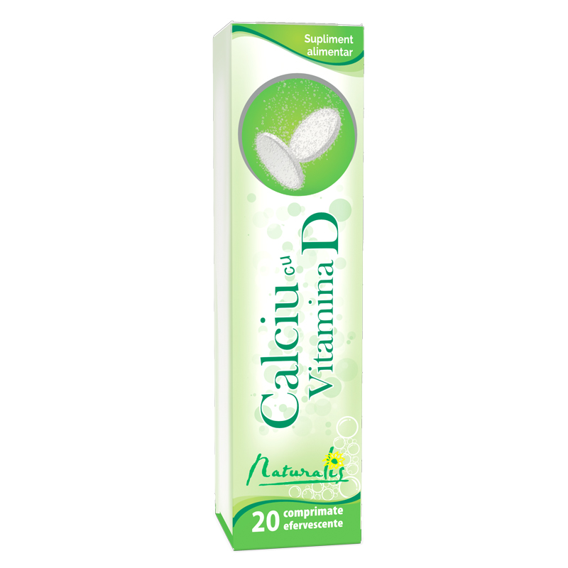 Naturalis Calciu cu Vitamina D X 20 comprimate efervescente