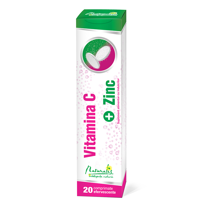 Vitamina C plus Zinc, 1000 mg, 20 comprimate efervescente, NATURALIS