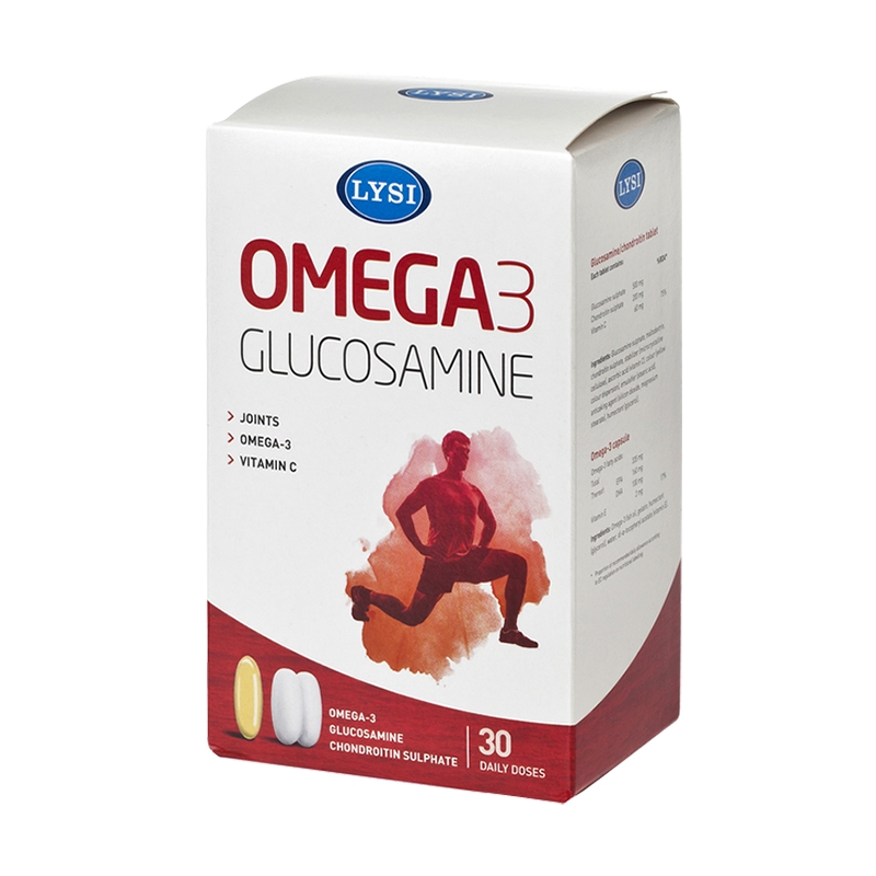 Omega-3 Glucosamina, Condroitina si Vit.C LYSI, 30 dz