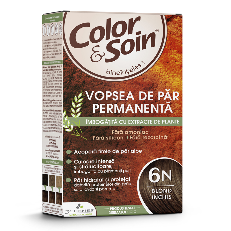 Vopsea de par blond inchis 6N, Color&Soin