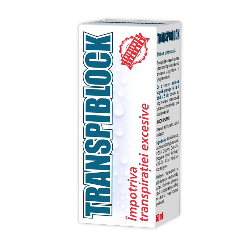 Transpiblock Roll-on impotriva transpiratiei excesive X 50ml
