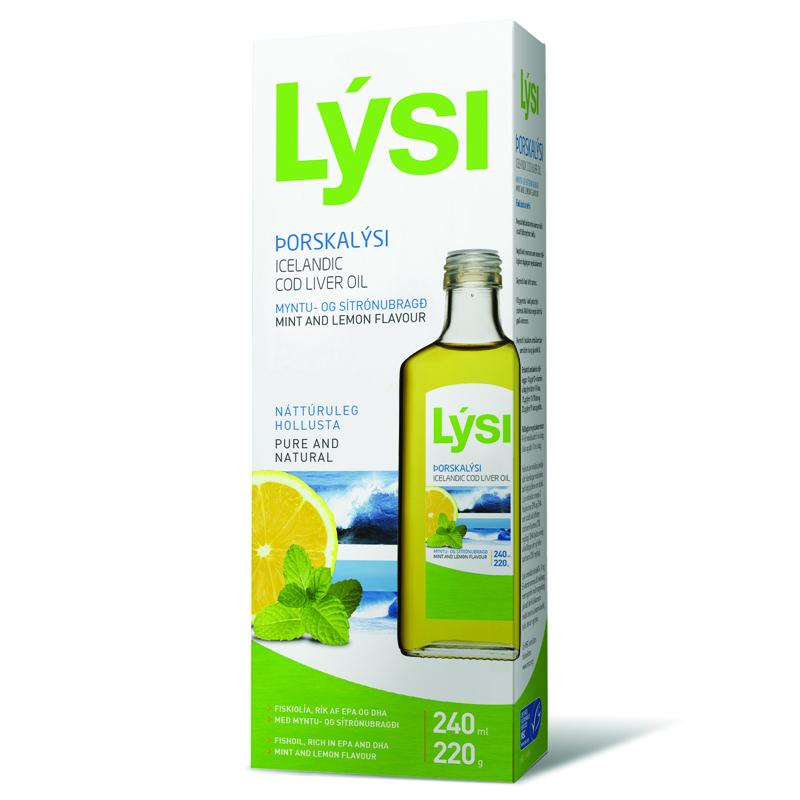 LYSI Ulei din ficat de cod,aroma lamaie si menta X 240 ml