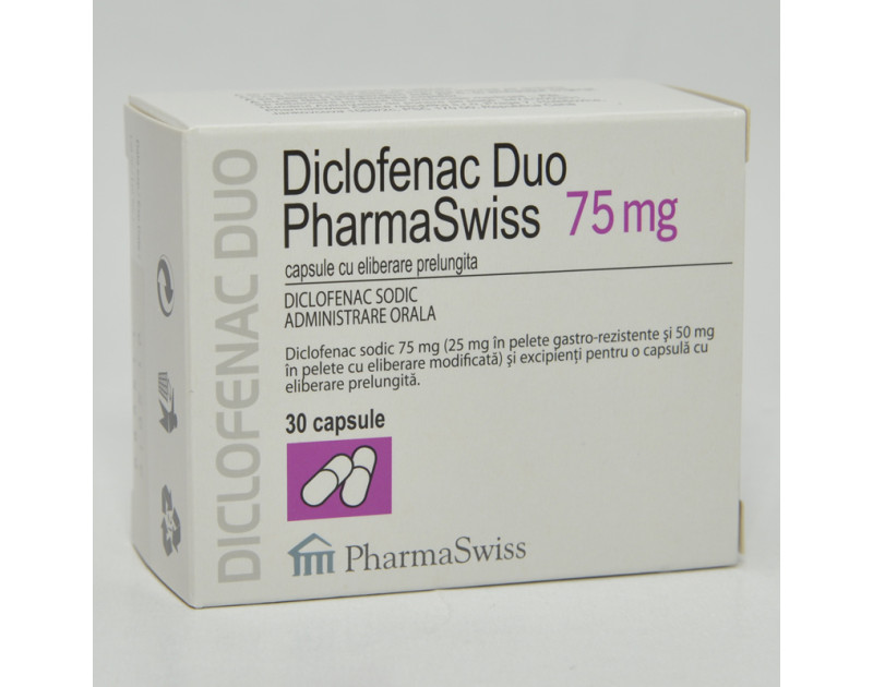 Diclofenac Duo Pharm.75mg, 3 blistere x 10 capsule elib.prel | Catena.ro