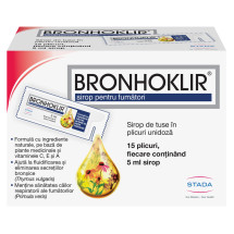 Bronhoklir sirop pentru fumatori, 15 plicuri, 5 ml, Stada