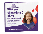 Alinan Vitamina C Kids cu zmeura x 20 comprimate masticabile