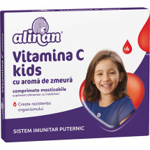 Alinan Vitamina C Kids cu zmeura x 20 comprimate masticabile