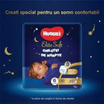 Huggies Pants Elite Soft de Noapte, Nr.6, 15-25kg, 16 bucati