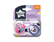 Tommee Tippee Suzeta ortodontica Anytime, 6-18l, ursulet panda roz/alb, 2buc