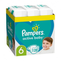 Scutece Pampers Active Baby, Marimea 6 Extra Large, 128 bucati