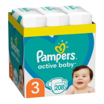 Pampers Scutece Active Baby, Marimea 3 Midi, 208 bucati