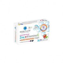 Zinc cu Vitamina C si Acid Hialuronic pentru copii, 30 comprimate de supt