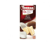 Ciocolata alba cu cocos fara zahar si gluten 75g TORRAS