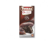 Ciocolata cu 72% cacao fara zahar si gluten 75g TORRAS