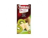 Ciocolata alba cu kiwi fara zahar si gluten 75g TORRAS