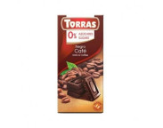 Ciocolata neagra cu cafea fara zahar si gluten 75g TORRAS
