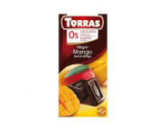 Ciocolata neagra cu mango fara zahar si gluten 75g TORRAS