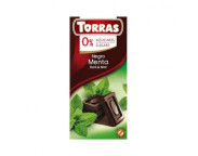 Ciocolata neagra cu menta fara zahar si gluten 75g TORRAS