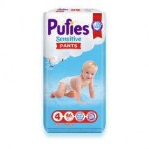 Pufies Pants Sensitive 4 Maxi, 9-15kg, 46 bucati