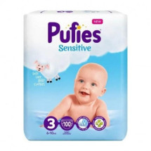 Pufies Sensitive 3 Midi, 6-10kg, 100 bucati