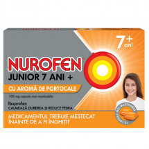 Nurofen Junior 7 ani+ cu aroma de portocale 100 mg X12 capsule moi